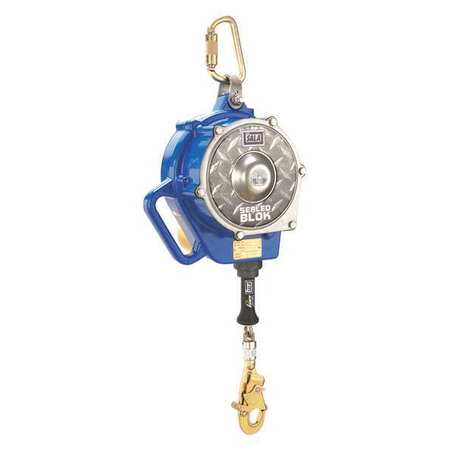 DBI SALA 3400920 50' Sealed Block Self Retracting Lifeline With Retrieval Winch: 3/16" Galvanized Steel Wire Rope