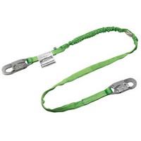 Honeywell 216TWLS-Z7/6FTGN Miller 6\' Green Single Leg Manyard HP Shock-Absorbing Stretchable Web Lanyard With 2 Snap Hooks