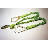 Honeywell 231M-Z7/6FTGN Miller 6\' Green Two Leg Manyard II Shock-Absorbing Stretchable Web Lanyard With Locking Snap Hook