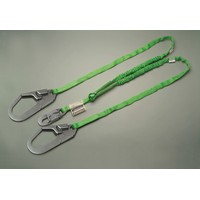 Honeywell 231TWRS-Z7/6FTGN Miller 6\' Green Two Leg Manyard HP Shock-Absorbing Stretchable Web Lanyard With Locking Snap Hook