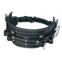 Honeywell 8449-1D26BK Miller D-Size 26, 44" - 54" Overall Length Black Beauty Leather Full-Floating Linesmen's Belt