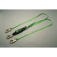 Honeywell 8798T-6FTGN Miller 6\' Green Two Leg HP Lanyard With SofStop Shock Absorber With 3 Locking Snap Hooks