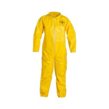 Dupont Personal Protection QC120SYLXL00 DuPont X-Large Yellow Tychem QC Chemical Protection Coveralls With Serged Seams And Fron