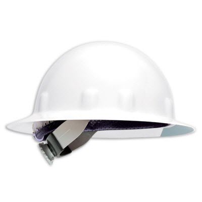 FIBRE-METAL E1RW01A000 SuperEight White HDPE 8-Point Ratcheting Suspension Full Brim Hardhat