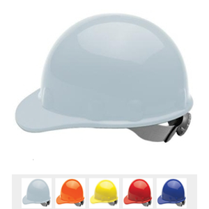 FIBRE-METAL E2RW01A000 SuperEight White HDPE 8-Point Ratcheting Suspension Cap Style Hardhat