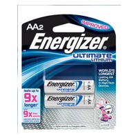 Energizer L91BP-2 Energizer Ultimate AA Lithium Batteries (2 Per Card)