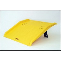 Eagle Manufacturing Company 1795 Eagle 36\" X 35\" X 5\" Yellow High Density Polyethylene Deck Plate With 4\" Rise, Integrated Guard