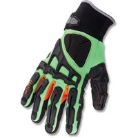 Ergodyne 16053 Ergodyne Medium Black And Lime Green ProFlex 925F(x) Full Fingered PVC, Armortex And Neoprene Dorsal Impact Reduc