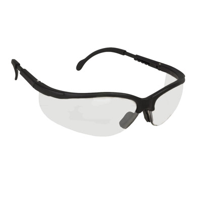 Cordova EKB10S Boxer Safety Glasses: Clear Lens Black Frame
