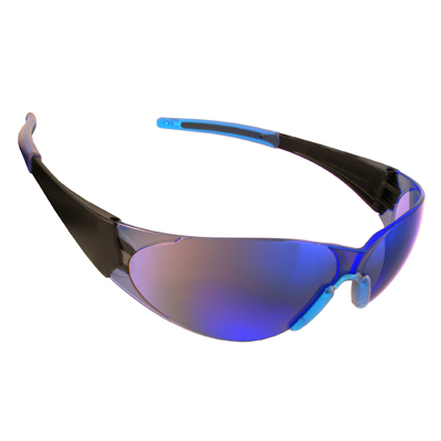 Cordova ENB60S Doberman Safety Glasses: Blue Mirror Lens Wraparound Frame
