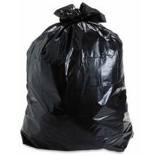 FlexSol ESS GAT47XH Economy 55 Gallon 1.5 Mil Black Heavy-Duty Trash Can Liners: Case of 100 Garbage Bags