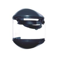 Honeywell FM400DCCL Fibre-Metal Model F-400 Noryl Dual Crown Ratchet Headgear With Clear Propionate Faceshield, Built-In 4\" Deep