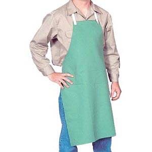 STANCO FR36B 24\" x 36\" Universal 9 oz. Green Flame Retardant (FR) Sateen Cotton Bib Apron