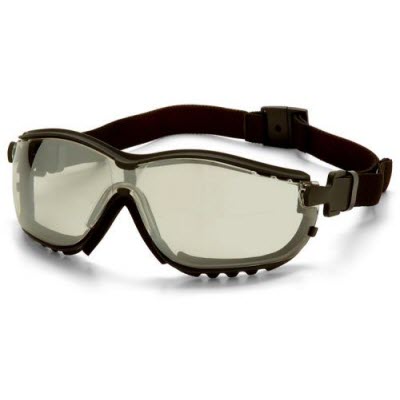 Pyramex GB1880ST Indoor/Outdoor Mirror Finish V2G Goggles/Eyewear: Interchangeable Temples/Headband