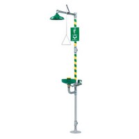 Haws Drinking Faucet Co 8320-8325 Haws Combination Emergency  Shower And Eye/Face Wash With AXION MSR Head Assembly And Green AB