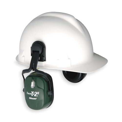 Honeywell 1011602 Howard Leight Thunder T2HV Dark Green Dielectric Helmet Mount Noise Blocking Earmuffs