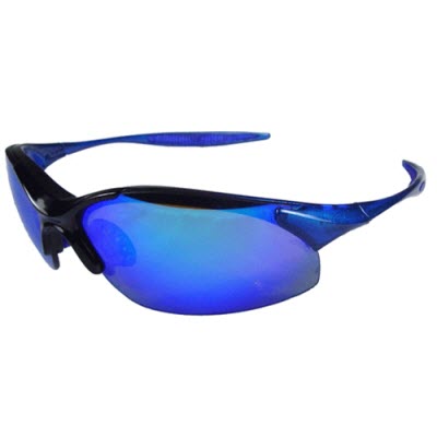 RADIANS IN2-70 Rad-Infinity Safety Glasses: Blue Mirror Lenses Blue Frame