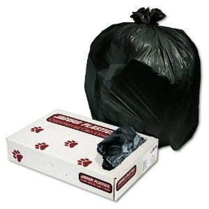 Jaguar Plastics JAGL3339M Black Economy 33 Gallon .50 Mil  Medium-Duty Trash Can Liners: Case of 250 Garbage Bags