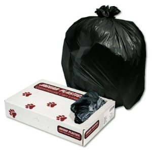 Jaguar Plastics JAGL4046M Economy 45 Gallon .50 Mil Black Medium-Duty Trash Can Liners: Case of 250 Garbage Bags