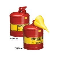 Justrite Manufacturing Co 7125100 Justrite 2 1/2 Gallon Red Type 1 Safety Can With Staiinless Steel Flame Arrestor For Use With