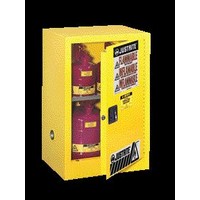 Justrite Manufacturing Co 891220 Justrite 35\" X 23 1/4\" X 18\" Yellow 12 Gallon Compac Sure-Grip EX Safety Cabinet With 1 Self-Cl