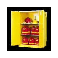 Justrite Manufacturing Co 893020 Justrite 44\" X 43\" X 18\" Yellow 30 Gallon Sure-Grip EX Safety Cabinet For Flammables With 2 Sel