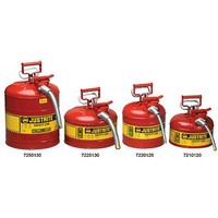 Justrite Manufacturing Co 7210120 Justrite 1 Gallon Red AccuFlow Safety Can With 9\" Metal Hose For Use With Flammable Liquids