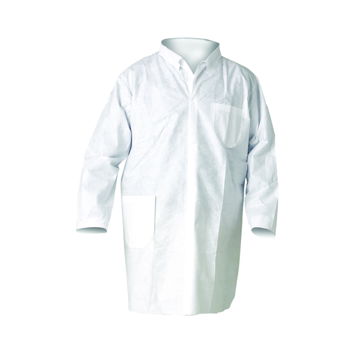 Kimberly-Clark Professional 10039 Kimberly-Clark X-Large White KleenGuard* A20 Microforce Disposable Labcoat With Snap Front Clo