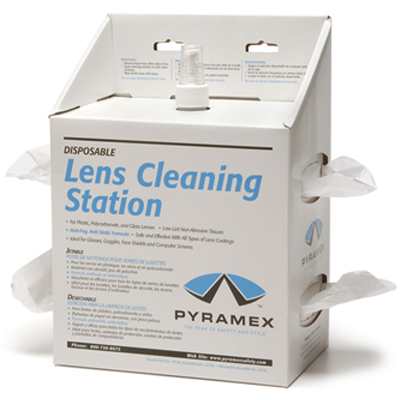 Pyramex LCS20 Disposable Lens Cleaning Station: 16 oz. Lens Cleaning Solution 1200 Count Tissues