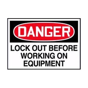 ACCUFORM LLKT295VSP 3 1/2\" x 5\" LOCKOUT BEFORE WORKING ON EQUIPMENT Adhesive Vinyl Lockout Labels: Package of 5
