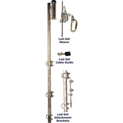 DBI Sala 6116612 LAD-SAF Flexible Cable Ladder Safety System Top and Bottom Brackets
