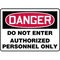 Accuform Signs MADM140VA Accuform Signs 7" X 10" Red, Black And White Aluminum Value Admittance Sign "Danger Do Not Enter Autho