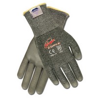 Memphis Gloves N9677L Memphis Large Ninja Force 13 Gauge Gray Polyurethane Dipped Palm And Finger Coated Work Gloves With Gray D