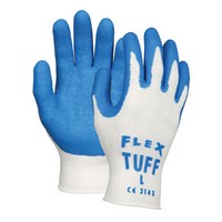 Memphis Gloves 9680S Memphis Small FlexTuff 10 Gauge Cut Resistant Blue Natural Rubber Latex Dipped Palm And Finger Coated Work