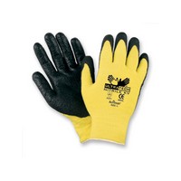 Memphis Gloves 9693M Memphis Medium UltraTech 13 Gauge Cut Resistant Black Foam Nitrile Coated Work Gloves With Yellow Seamless