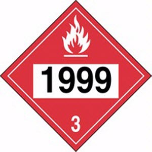 Accuform MPL740CT1 10 3/4\" x 10 3/4\" 1999 Graphic Tar Asphalt 4 Digit DOT Placard Sticker