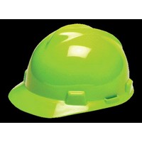 MSA (Mine Safety Appliances Co) 10061514 MSA Hi-Viz Yellow-Green V-Gard Class E, G Type I Polyethylene Standard Slotted Hard Cap