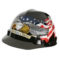 MSA (Mine Safety Appliances Co) 10079479 MSA American Eagle V-Gard Freedom Series Class E Type I Hard Cap With Fas-Trac Suspensi