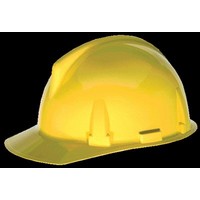 MSA (Mine Safety Appliances Co) 475378 MSA Yellow TopGard Class E Type I Slotted Hard Cap With Fas-Trac Suspension