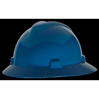 MSA (Mine Safety Appliances Co) 454732 MSA Blue V-Gard Class E, G Type I Polyethylene Non-Slotted Hard Hat With Staz-On Suspensi
