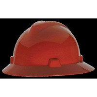 MSA (Mine Safety Appliances Co) 454736 MSA Red V-Gard Class E, G Type I Polyethylene Non-Slotted Hard Hat With Staz-On Suspensio