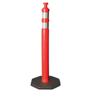 JBC N-Top 42\" Polyethylene Red-Orange Reflective Delineator Post