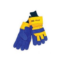 Honeywell 70/6465NK North Large Blue And Yellow Polar Cowhide Thinsulate Lined Cold Weather Gloves With Wing Thumb, Safety Cuffs