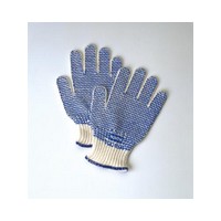 Size 9 Medium White String Knit Work Gloves with Black PVC Dots On Both Sides, 144 Pairs/Case Size 9 Medium White String Knit Work Gloves with Black PVC Dots On Both Sides, 144 Pairs/Case