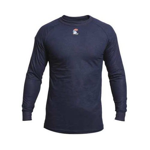 National Safety Apparel Inc C52FKSRLSLG National Safety Apparel Large Navy Blue 5.5 Ounce Modacrylic Blend Long Sleeve FR Contro