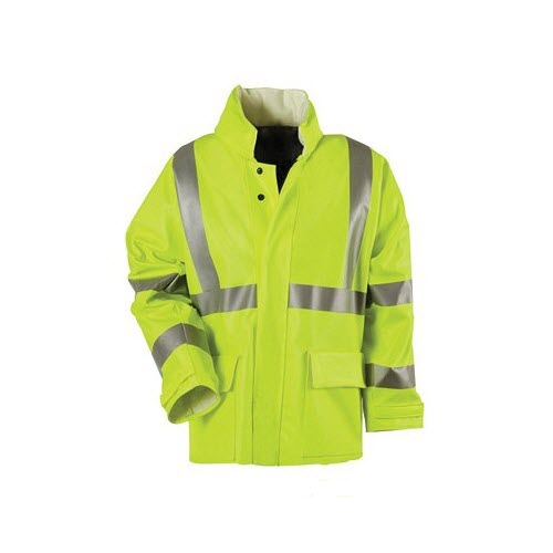 National Safety Apparel Inc R30RLMD06 National Safety Apparel Medium Flourescent Yellow Arc H20 10 Ounce Fire Rated Polyurethane