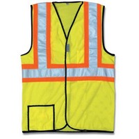 Occunomix SSCOOL2-YM OccuNomix Medium Hi-Viz Yellow OccuLux Lightweight Polyester And Mesh Class 2 Two-Tone Vest With Front Hook