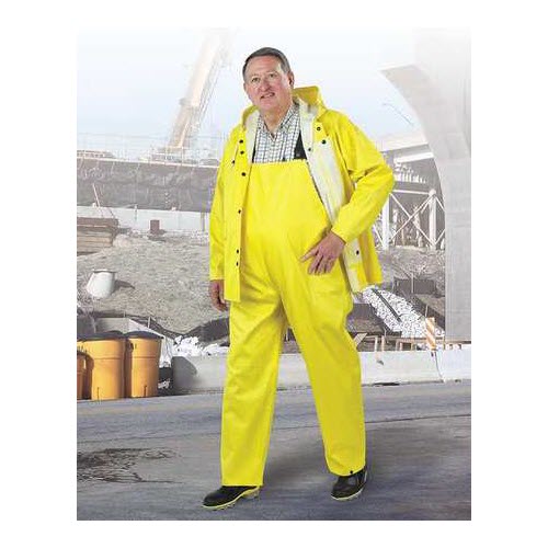 Bata Shoe 76032-2X Bata/Onguard 2X Yellow Webtex .65mm Ribbed PVC On Polyester Webtex Rain Jacket With Hood Snaps
