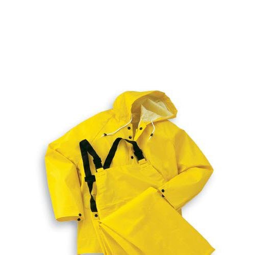 Bata Shoe 76034-2X Bata/Onguard 2X Yellow Webtex .65mm Ribbed PVC On Polyester Webtex Rain Jacket With Attached Hood