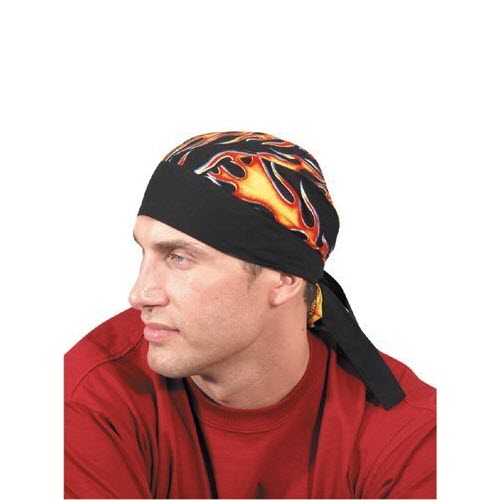 Occunomix TN5-FLA OccuNomix One Size Fits All Big Flames Tuff Nougies Regular Tie Hat (Doo Rag)